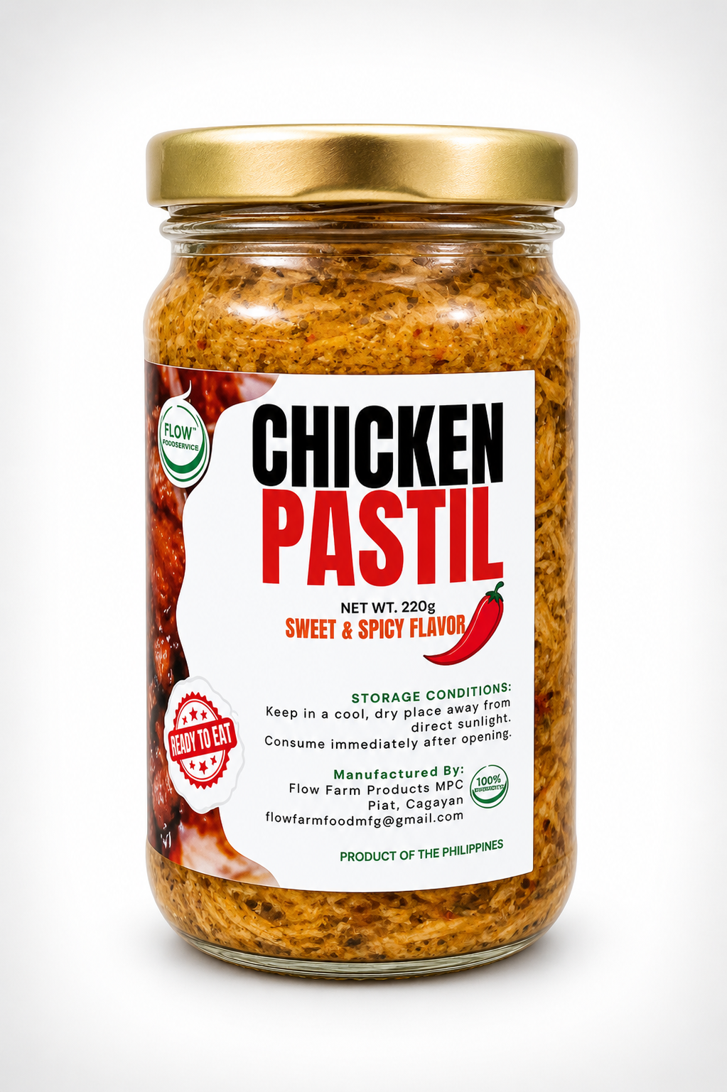 Sweet and spicy chicken pastil