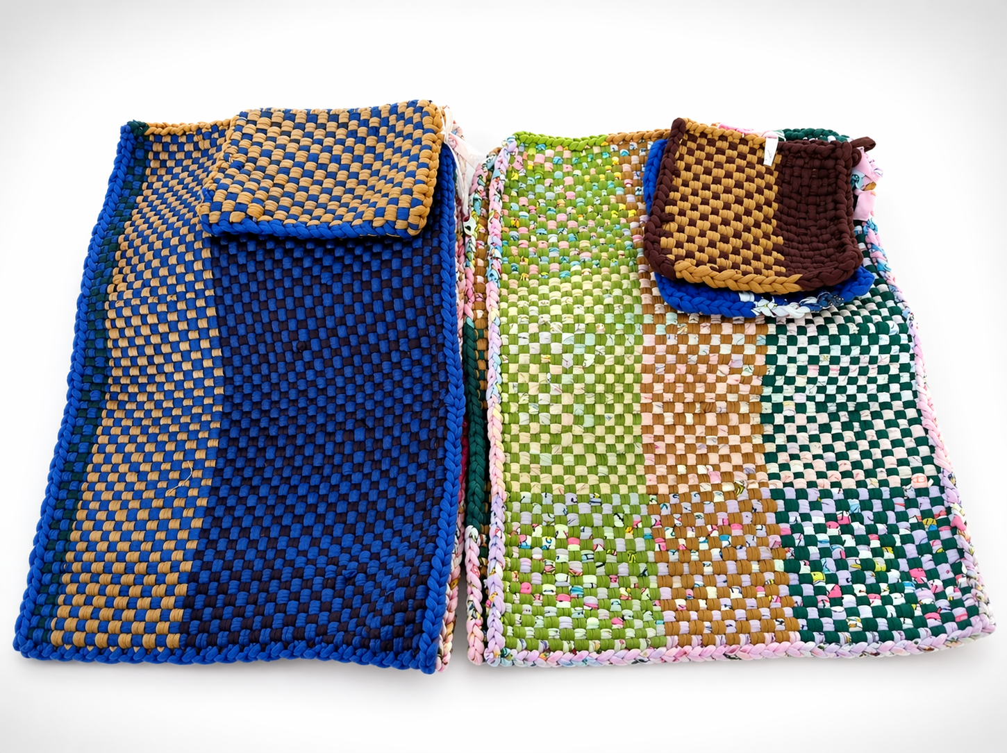Handwoven textile mats